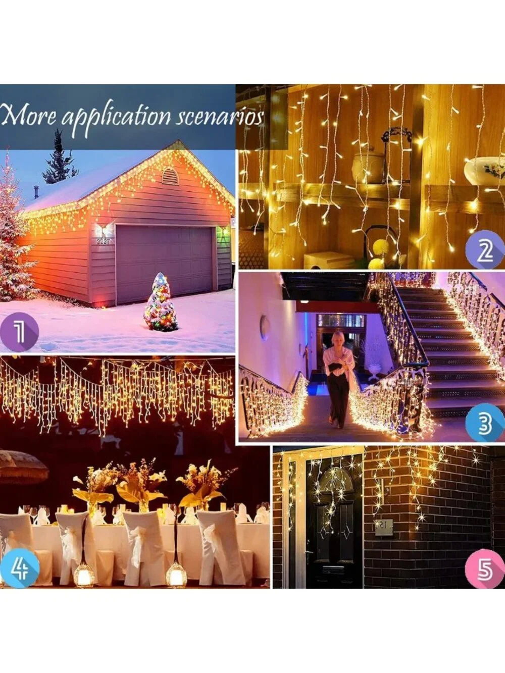 32.8ft 400 LED Outdoor Icicle String Lights - 8 Modes for Party, Wedding